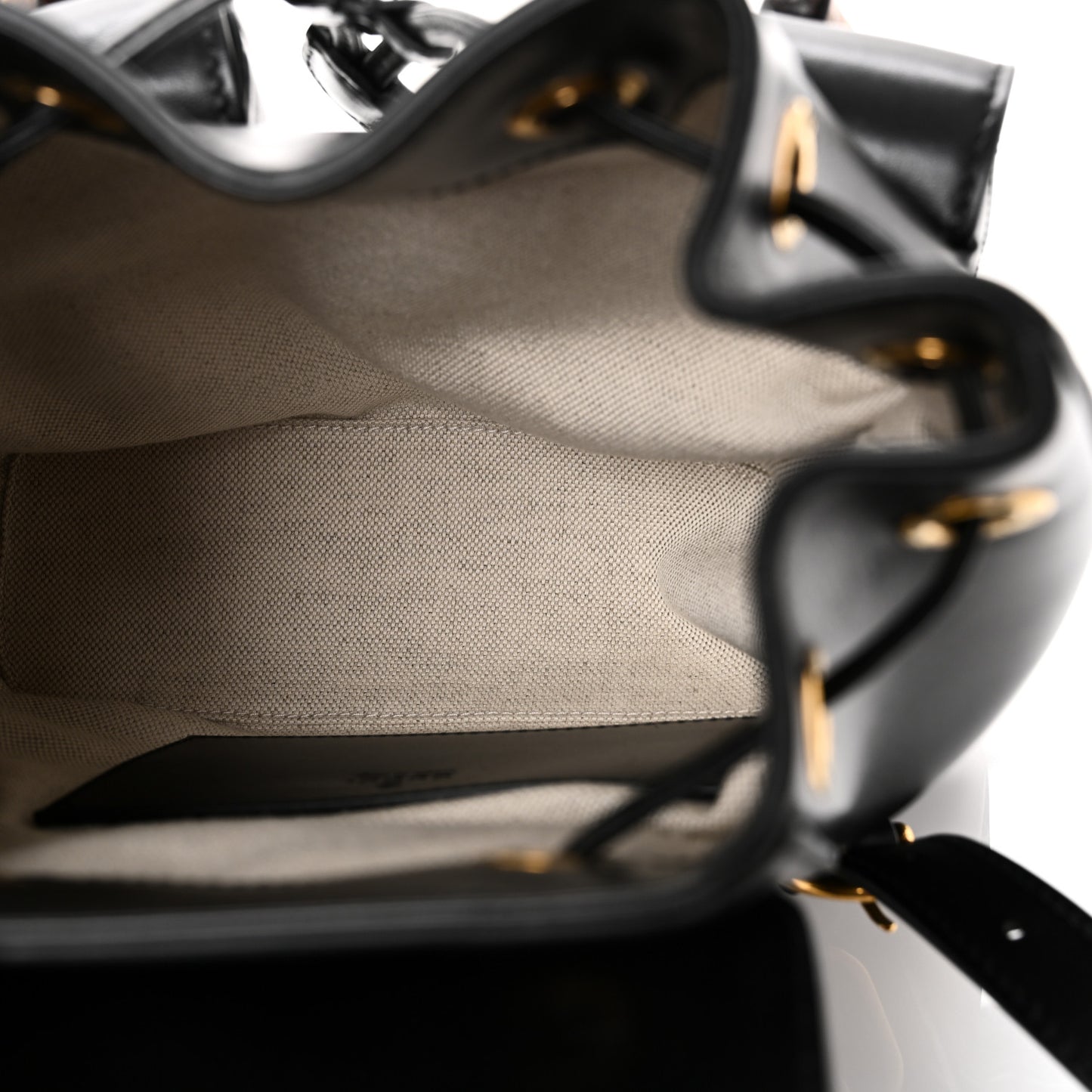 Calfskin Bamboo Backpack Black