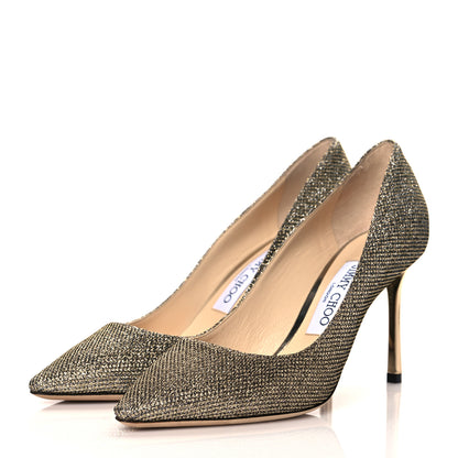 Jimmy Choo Glitter Fabric Romy 85 Pumps 36.5 Light Bronze 3 of 11