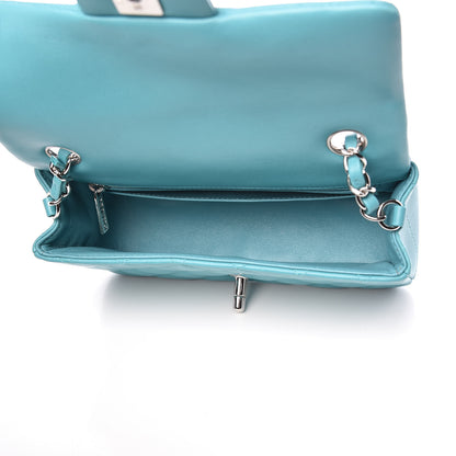 Chanel Lambskin Quilted Mini Rectangular Flap Light Blue 5 of 10