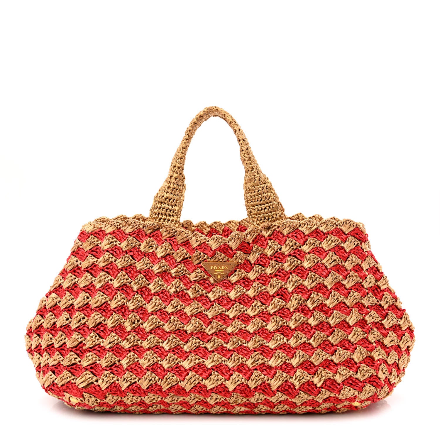 Prada Raffia Crochet Large Tote Naturale Fuo 1 of 12
