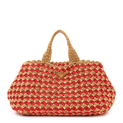 Prada Raffia Crochet Large Tote Naturale Fuo 1 of 12