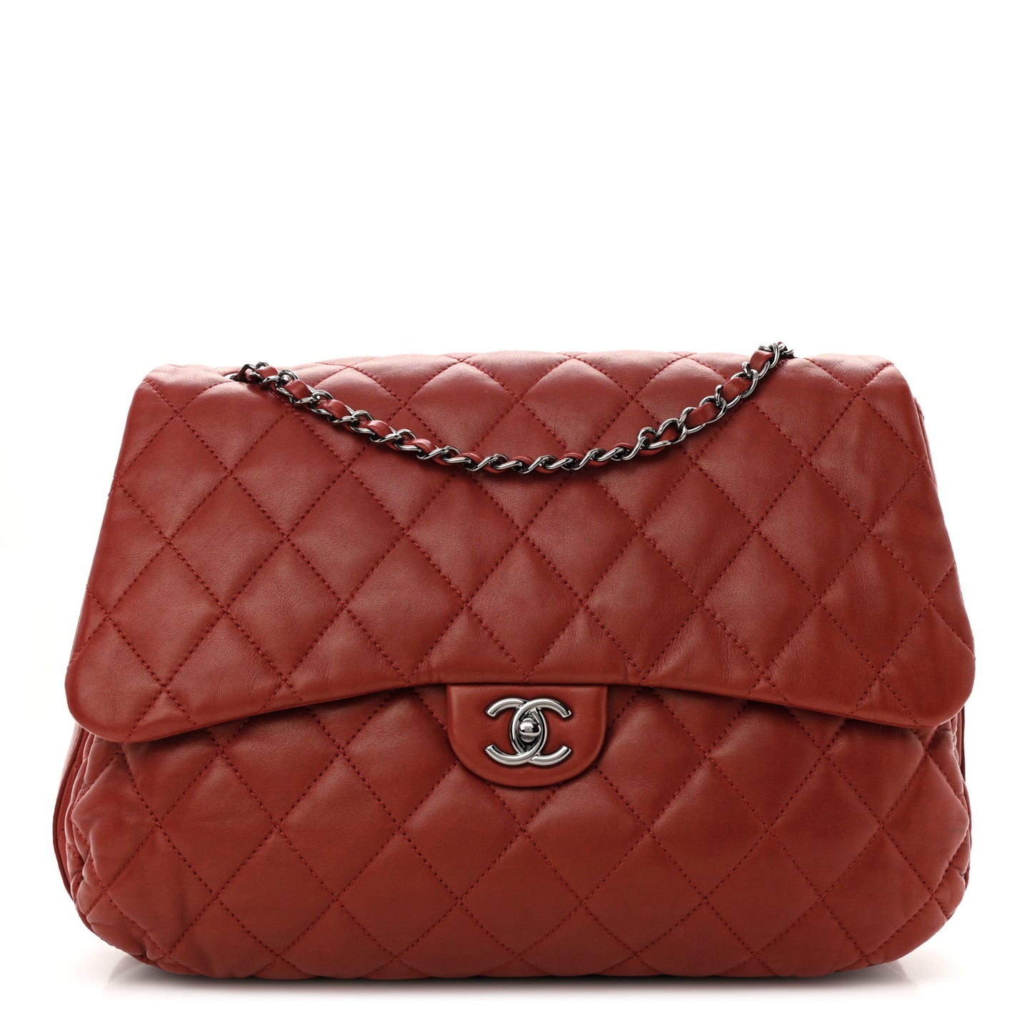 Lambskin Quilted Chanel 3 Maxi Flap Bag Red