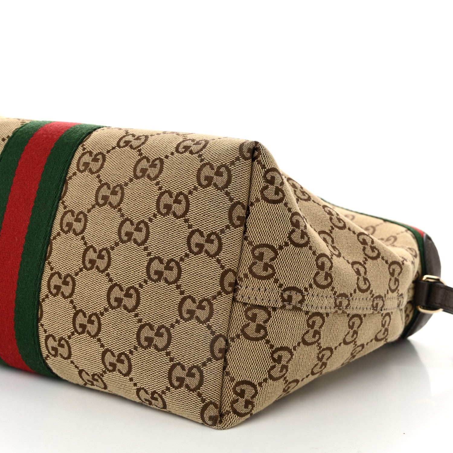 Gucci Monogram Web Small Giglio Tote Beige Dark Brown 10 of 10