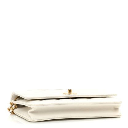 Chanel Caviar Quilted Twist Your Buttons Wallet On Chain WOC White 3 of 10