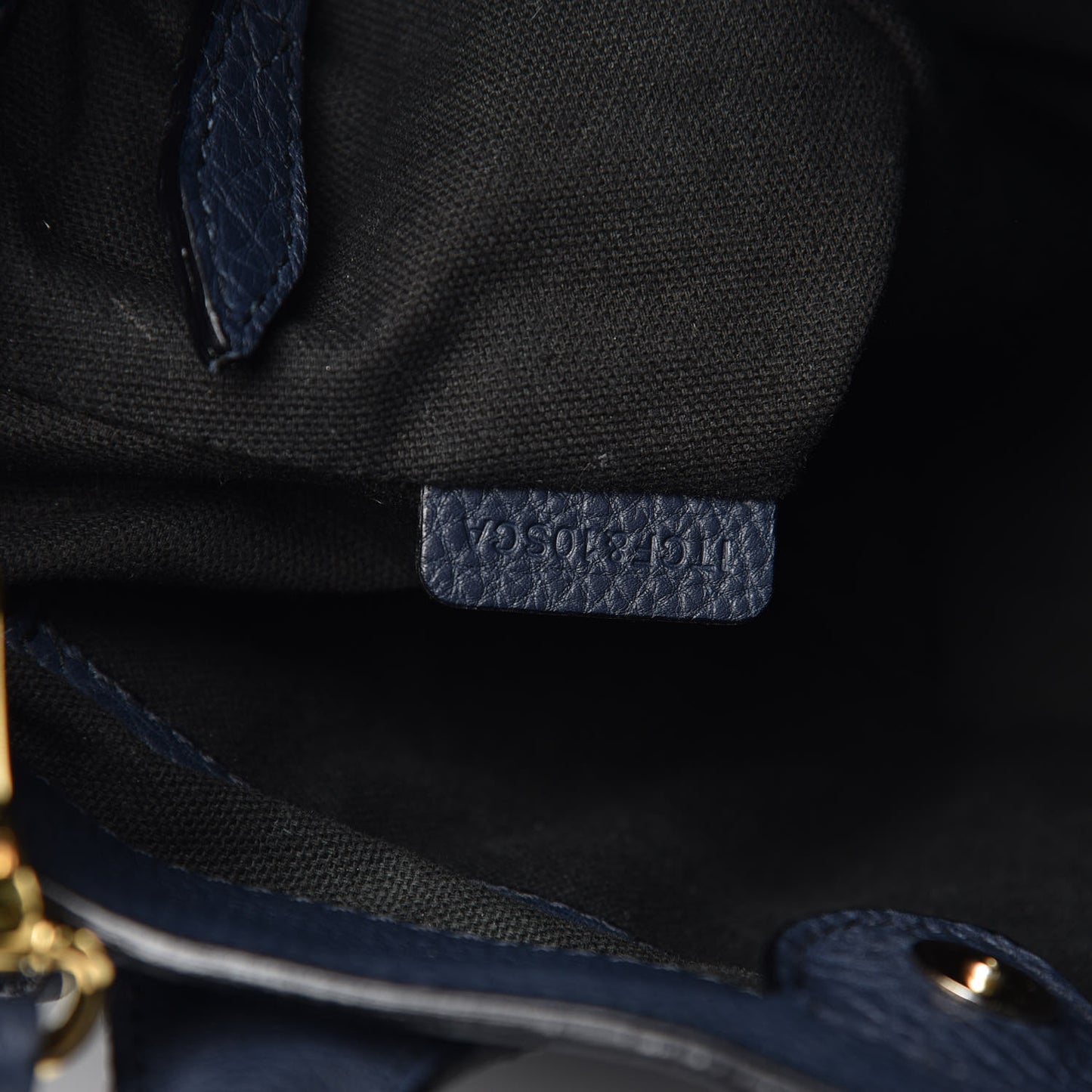 Grainy Calfskin House Check Small Banner Tote Midnight Blue