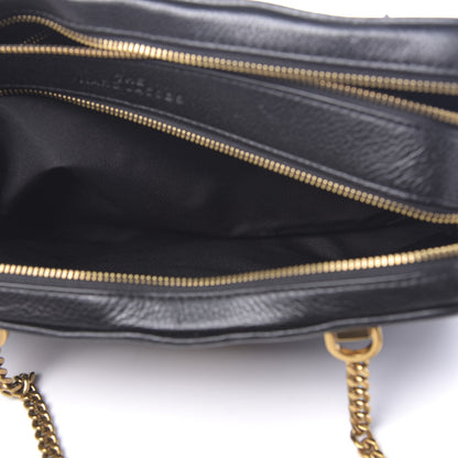 Marc Jacobs Grained Calfskin Quilted Double Stitched The Status Shoulder Bag Black 6 of 11