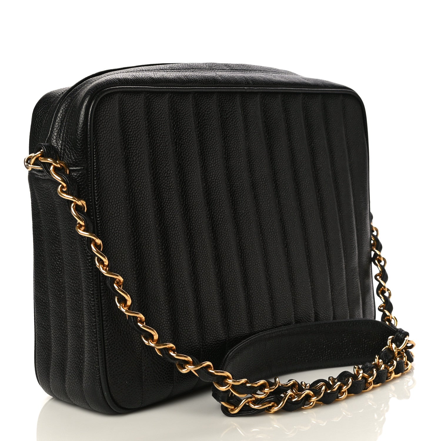 Chanel Caviar Vertical Quilted Camera Bag Black 2 of 8