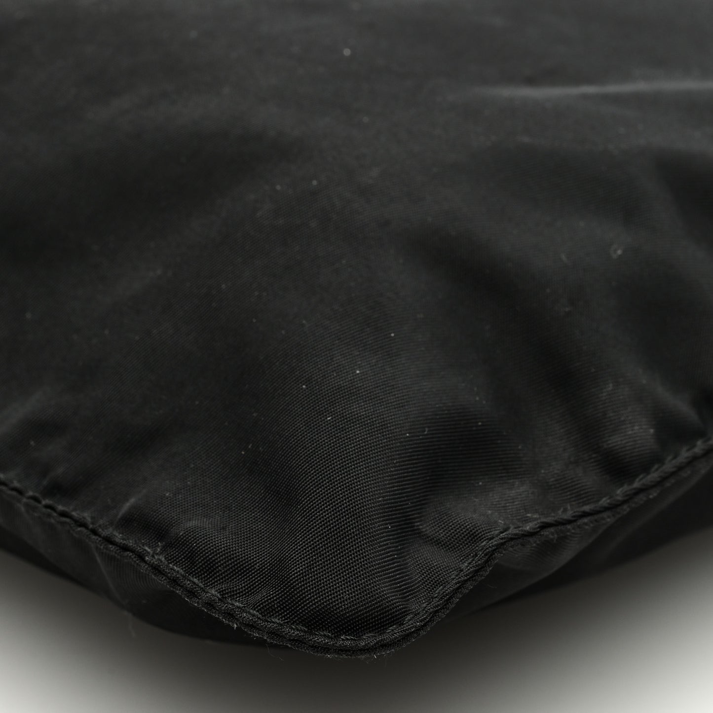 Tessuto Nylon Saffiano Flat Messenger Bag Black