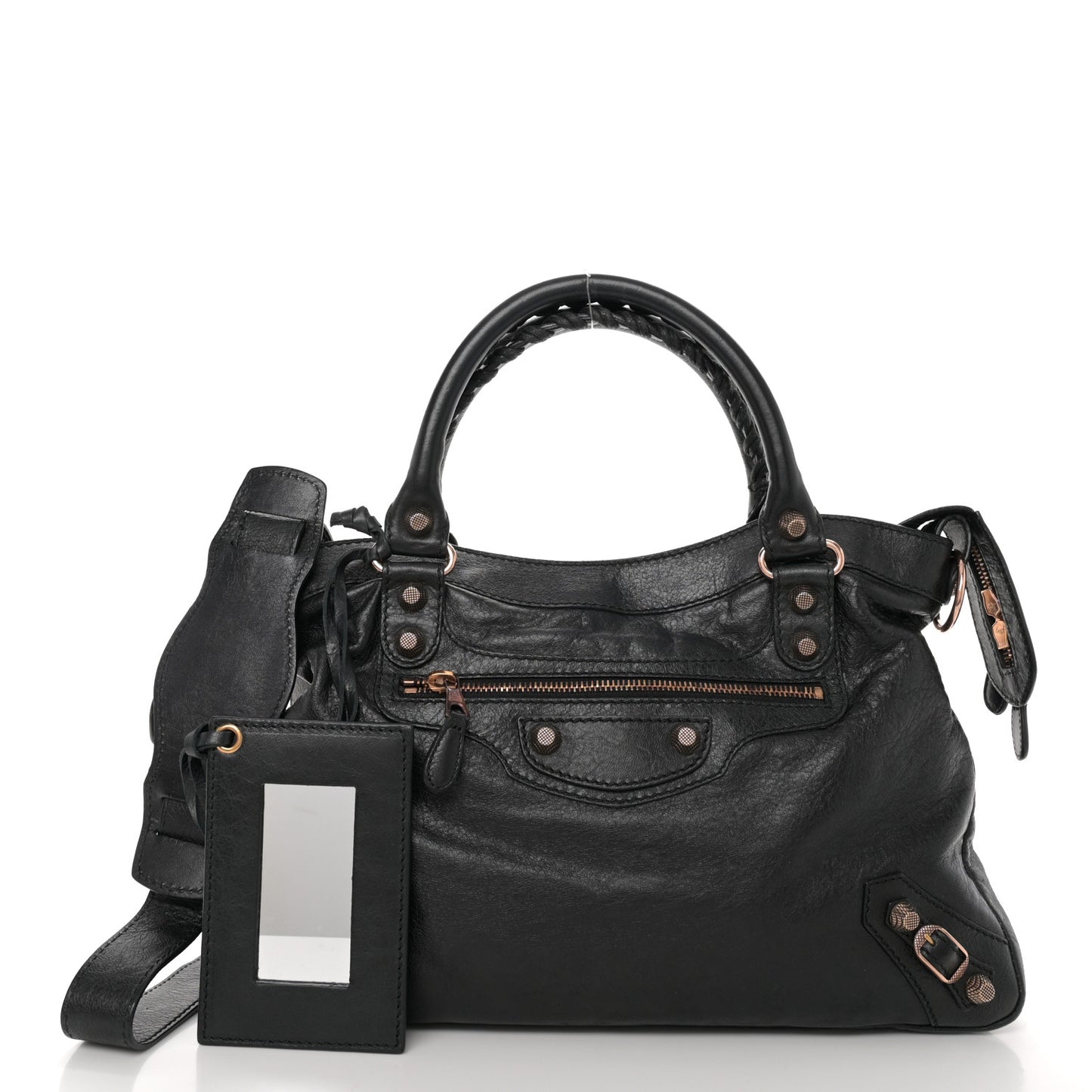 Agneau Giant 12 Rose Gold Hardware Town Black