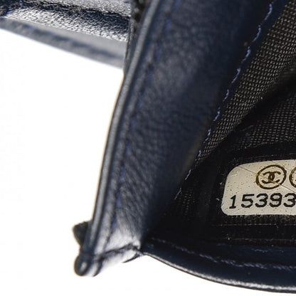 Chanel Caviar Timeless CC Yen Wallet Navy 7 of 7