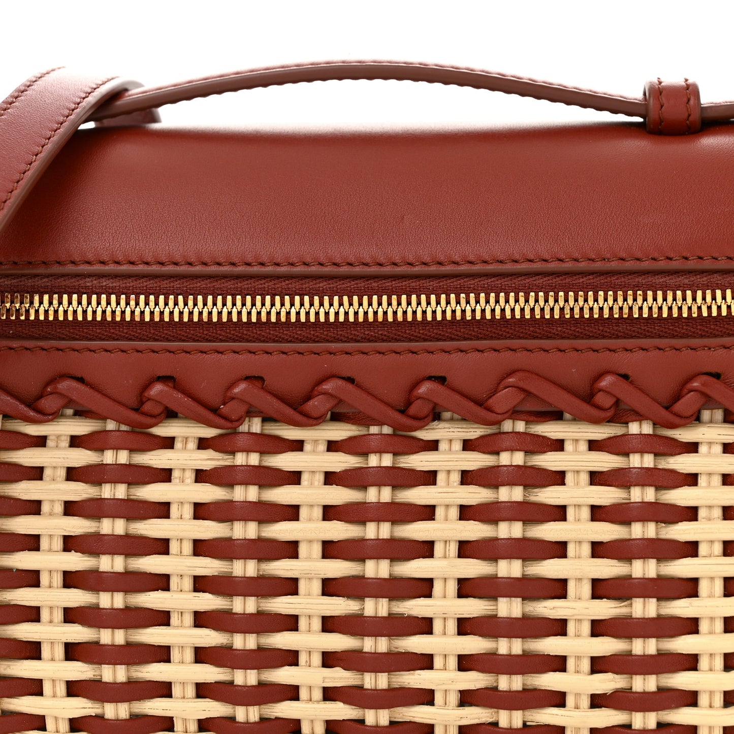 Wicker Calfskin L19 Extra Pocket Pouch Malt Deep Kummel Sun Gold