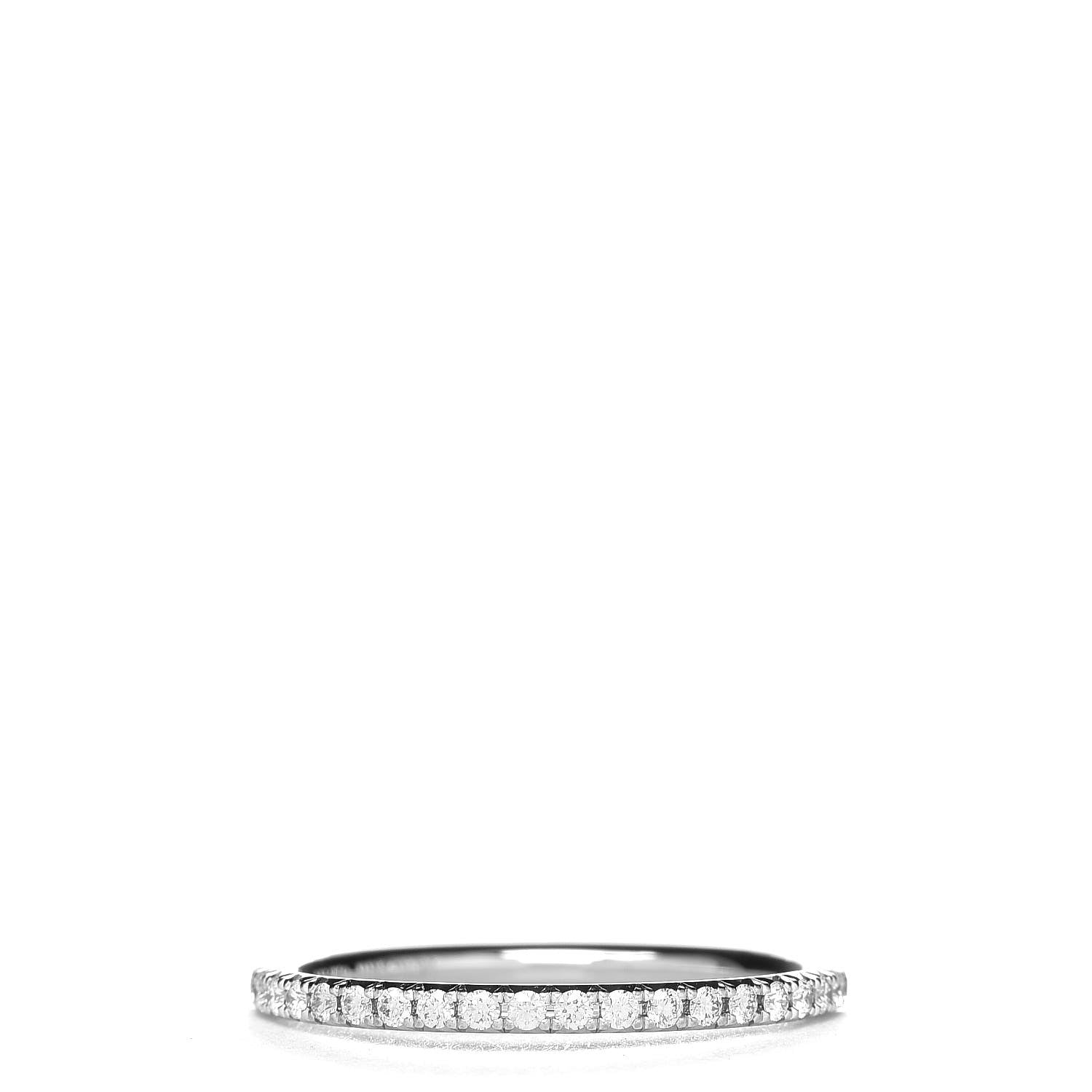 Tiffany 18K White Gold Diamond Metro Band Ring 49 5 3 of 6