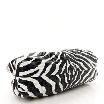 Bottega Veneta Nappa Zebra Print The Pouch Oversized Clutch White Black 4 of 11