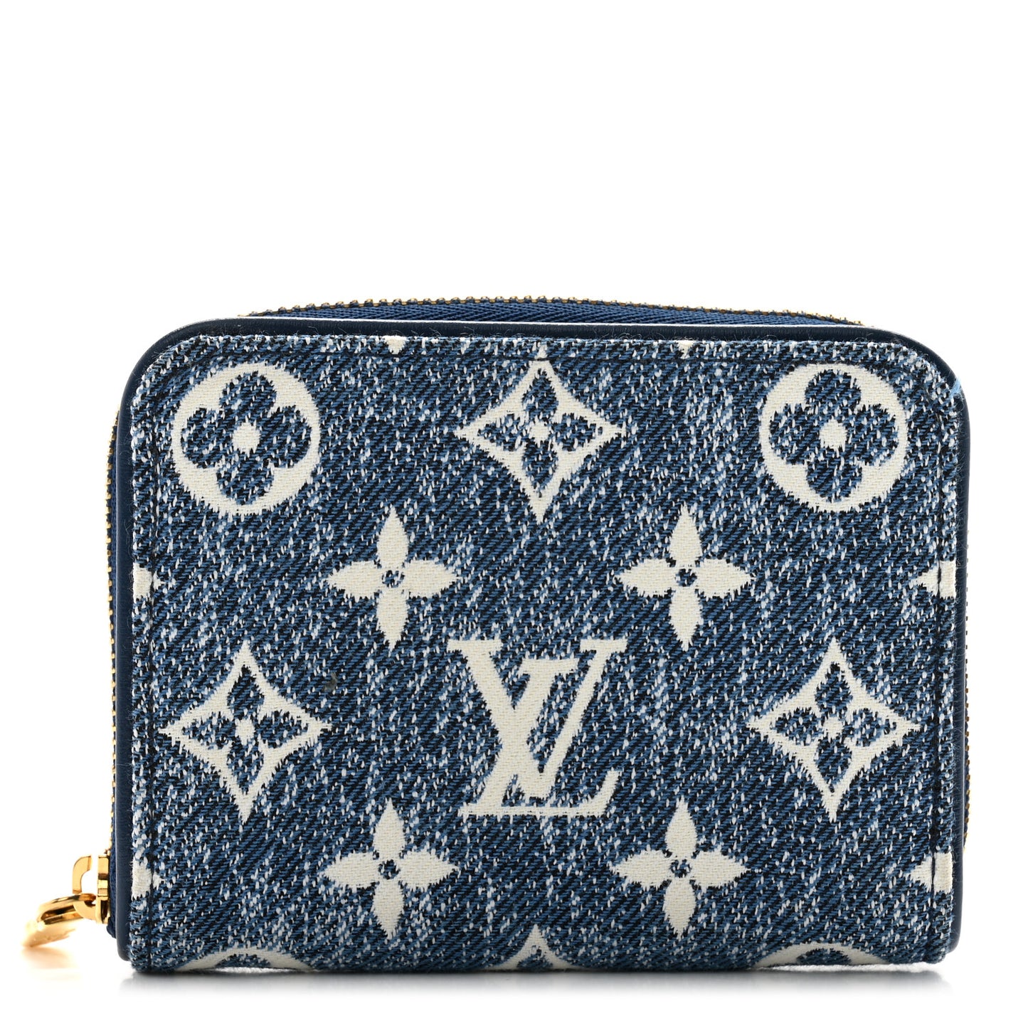 Denim Monogram Jacquard Zippy Coin Purse Bleu