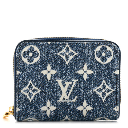 Louis Vuitton Denim Monogram Jacquard Zippy Coin Purse Bleu 1 of 9