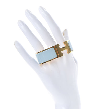 Hermes Enamel Clic Clac H Wide Bracelet PM Aigue Marine 2 of 8