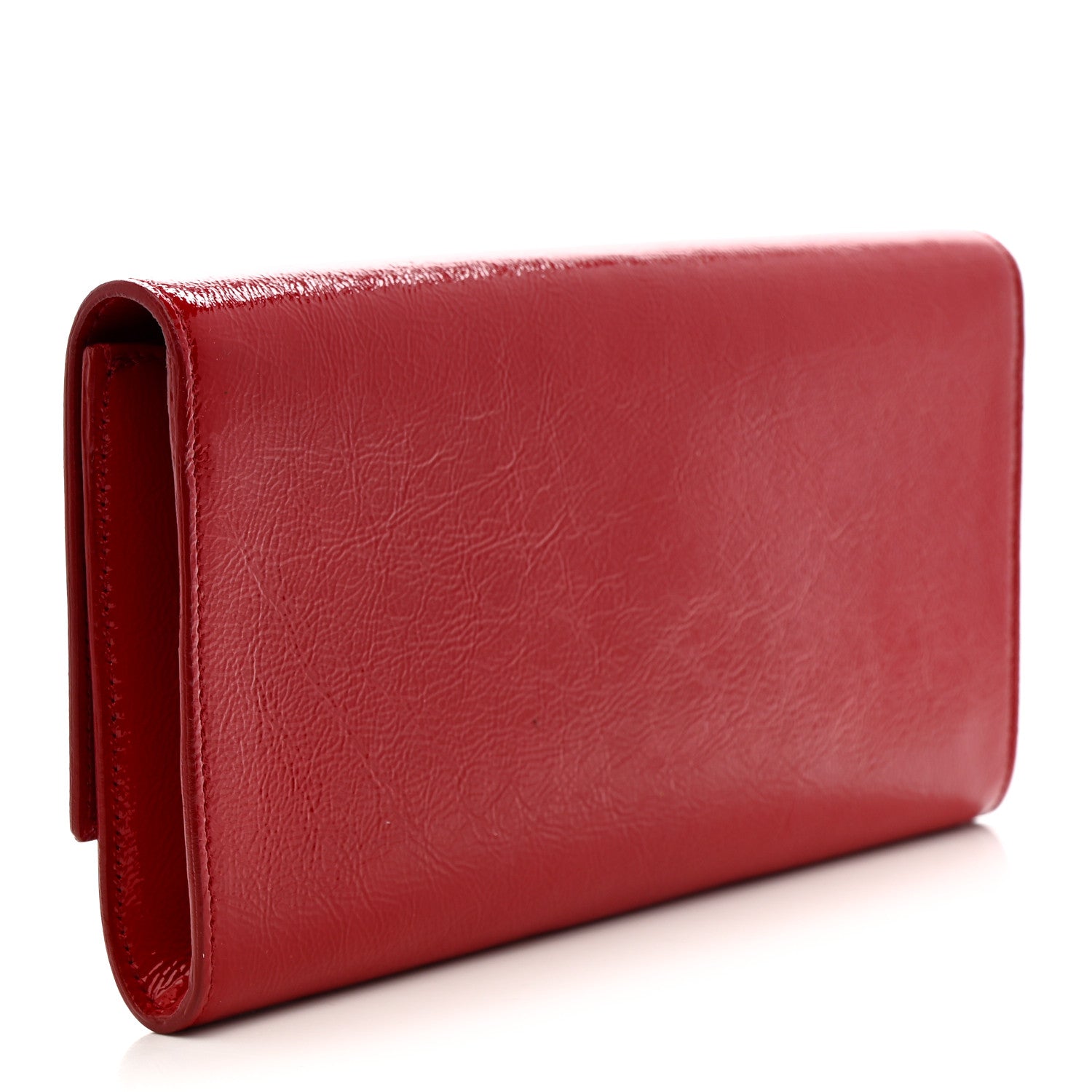 Saint Laurent Textured Patent Monogram Large Belle De Jour Clutch Red 3 of 6