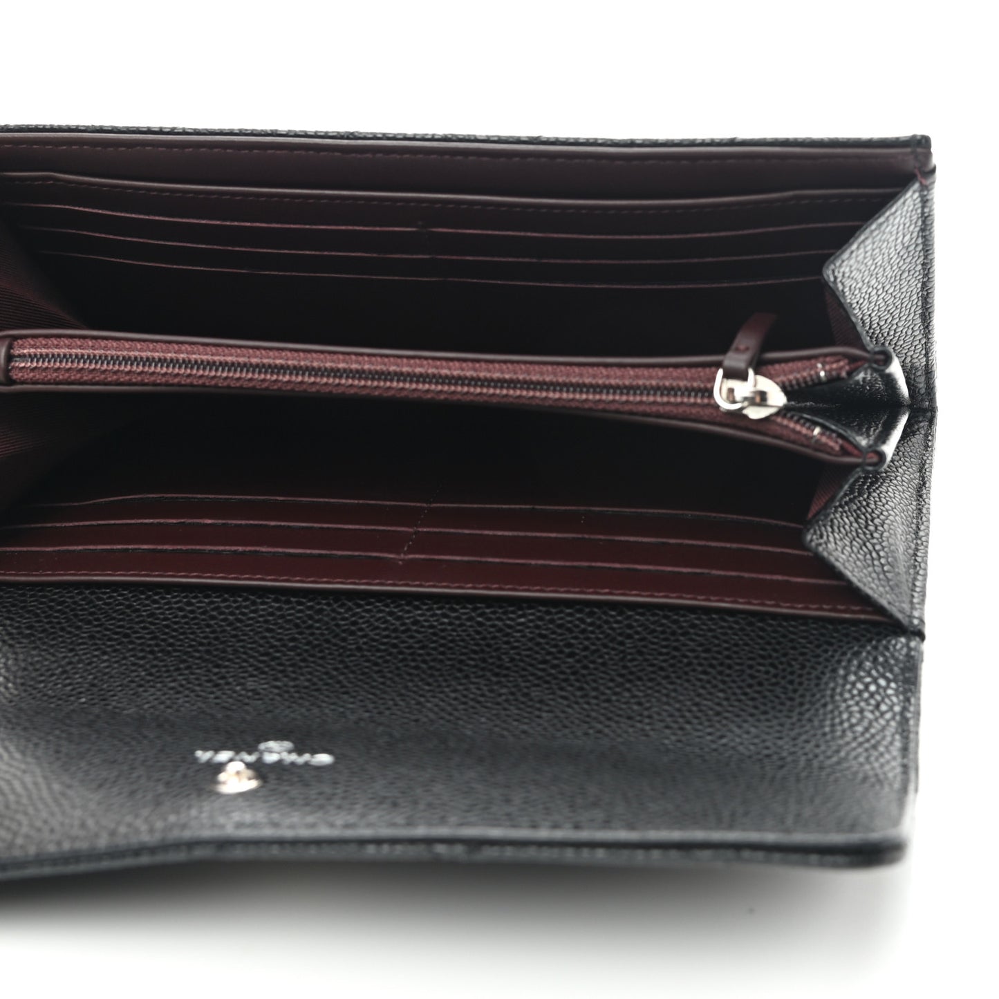 Caviar Quilted Large Gusset Flap Wallet Black