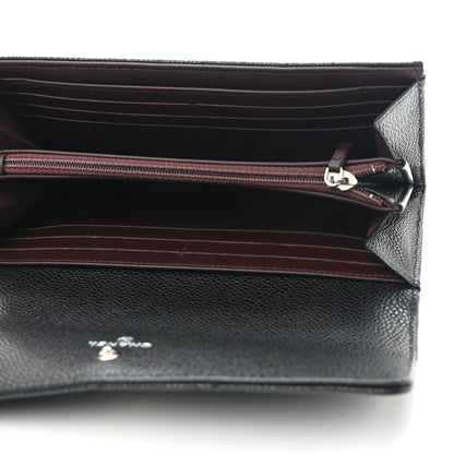 Chanel Caviar Quilted Large Gusset Flap Wallet Black 5 of 8