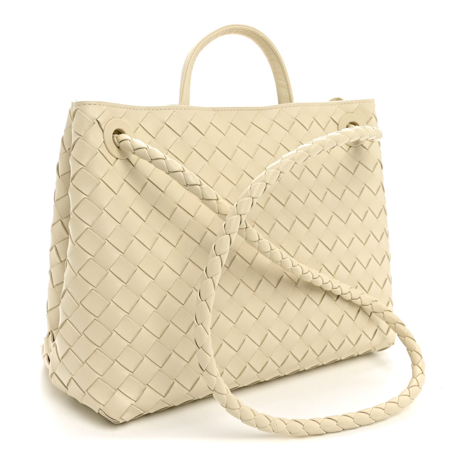 Bottega Veneta Nappa Intrecciato Medium Andiamo Shoulder Bag Sea Salt 3 of 9