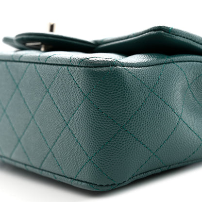 Chanel Caviar Quilted Mini Rectangular Flap Dark Green 10 of 10
