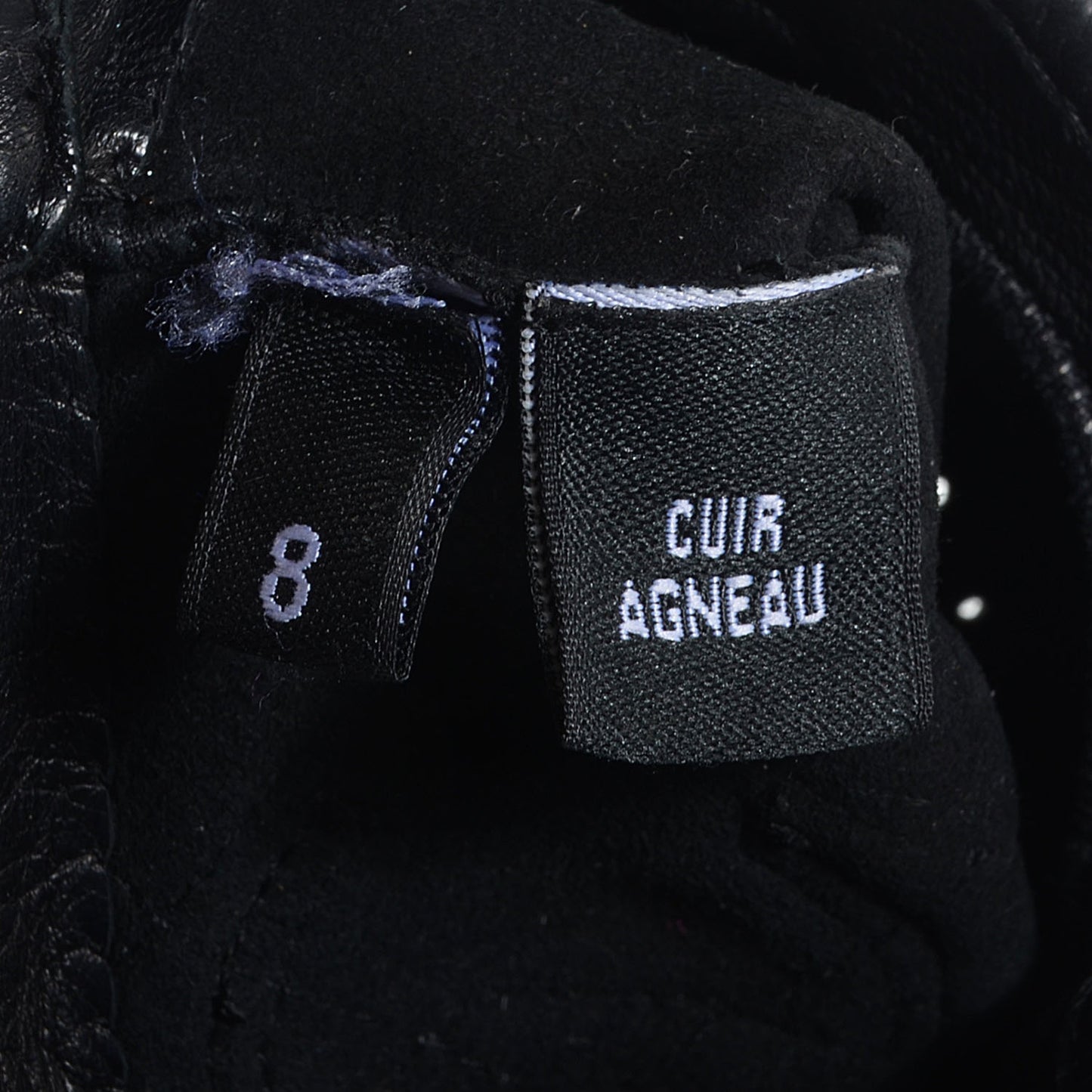 Lambskin Quilted CC Gloves Black Size 8