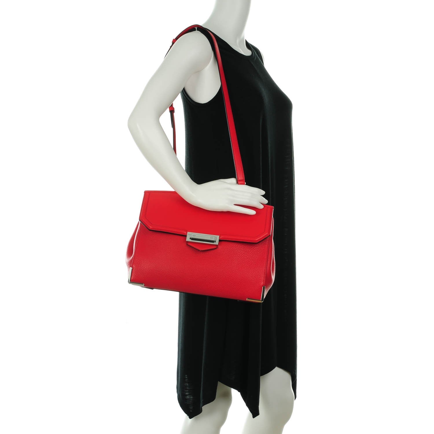 Alexander Wang Calfskin Large Marion Red Silver Hardware 2 of 7