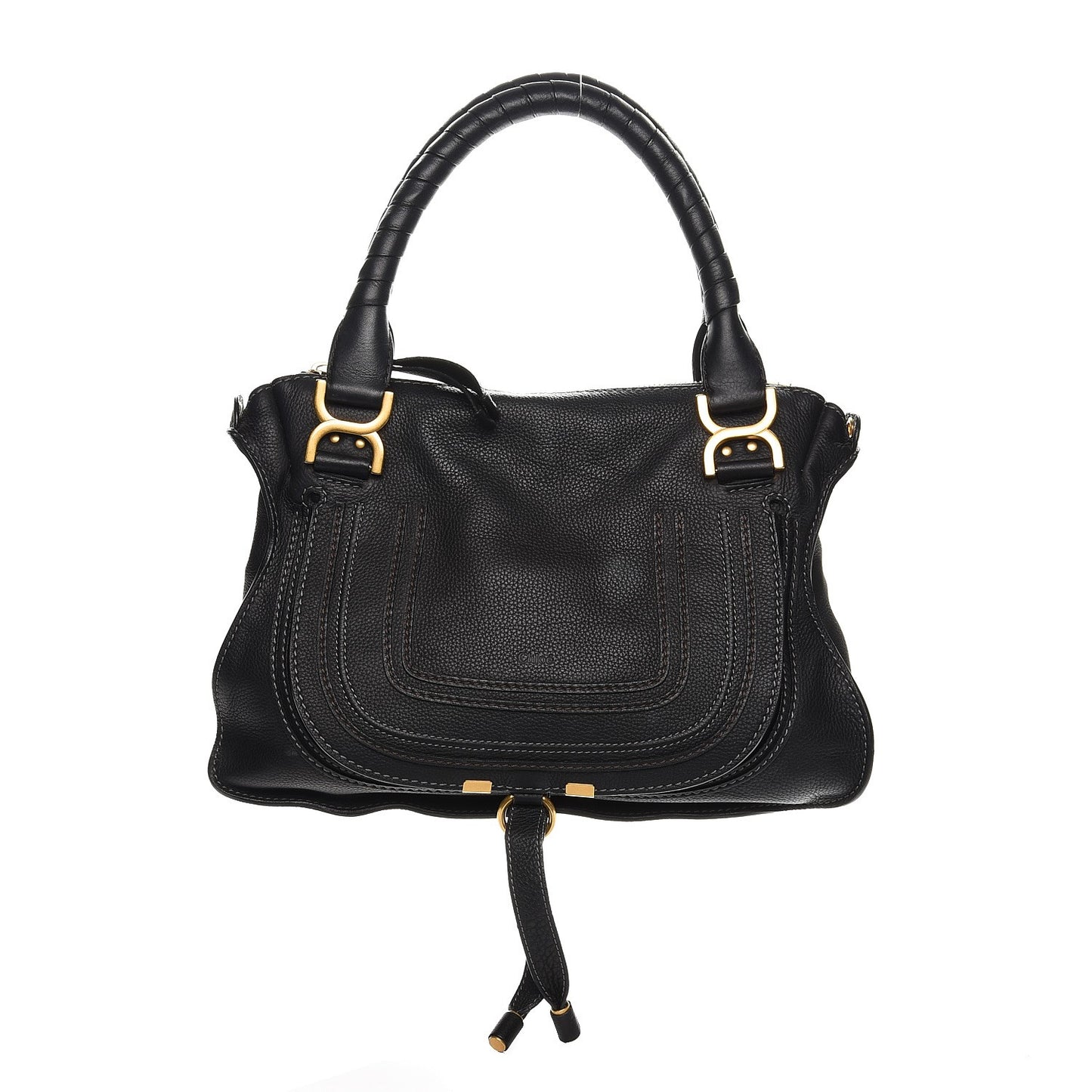 Calfskin Medium Marcie Satchel Black
