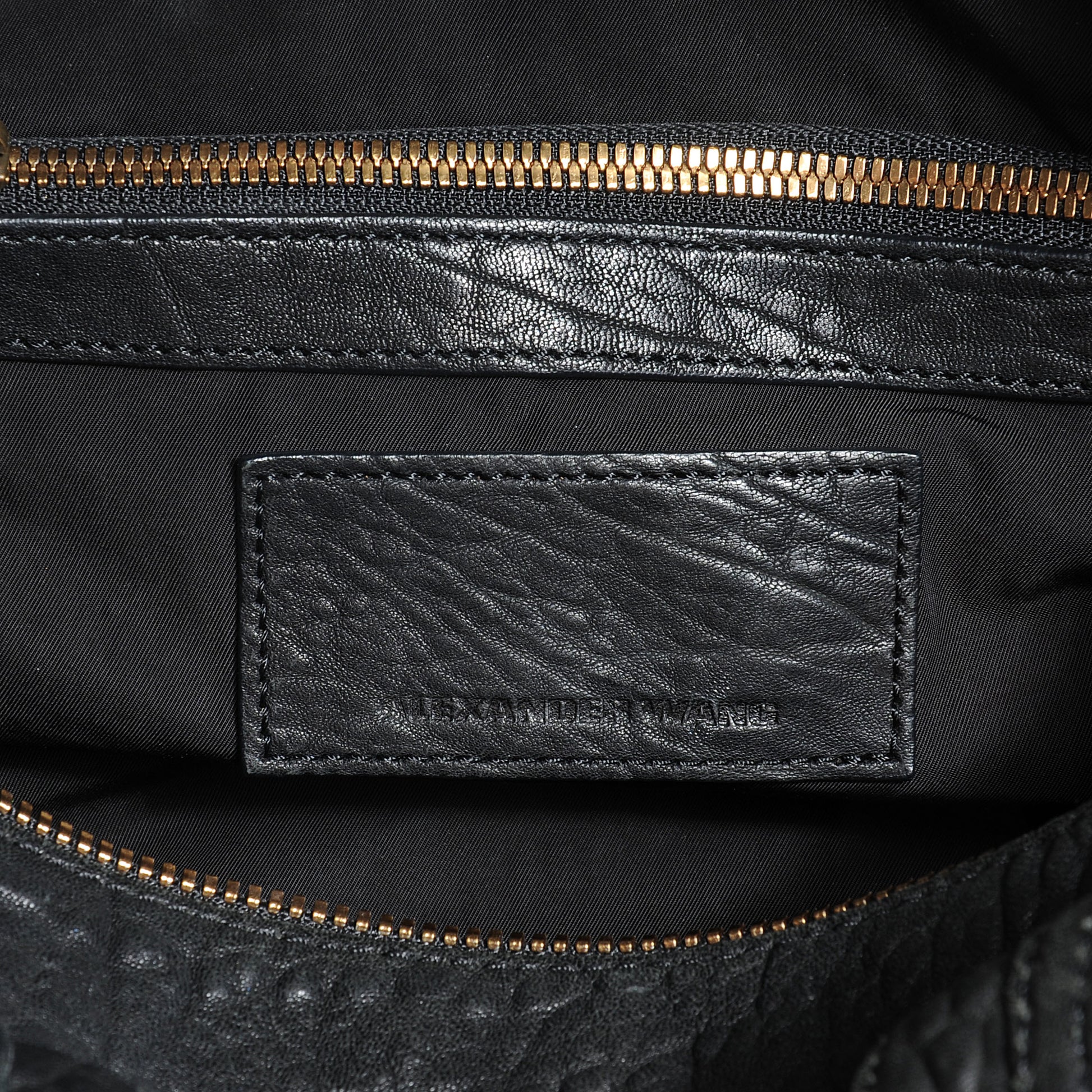 Alexander Wang Pebbled Lambskin Rocco Black Antique Brass Hardware 6 of 6