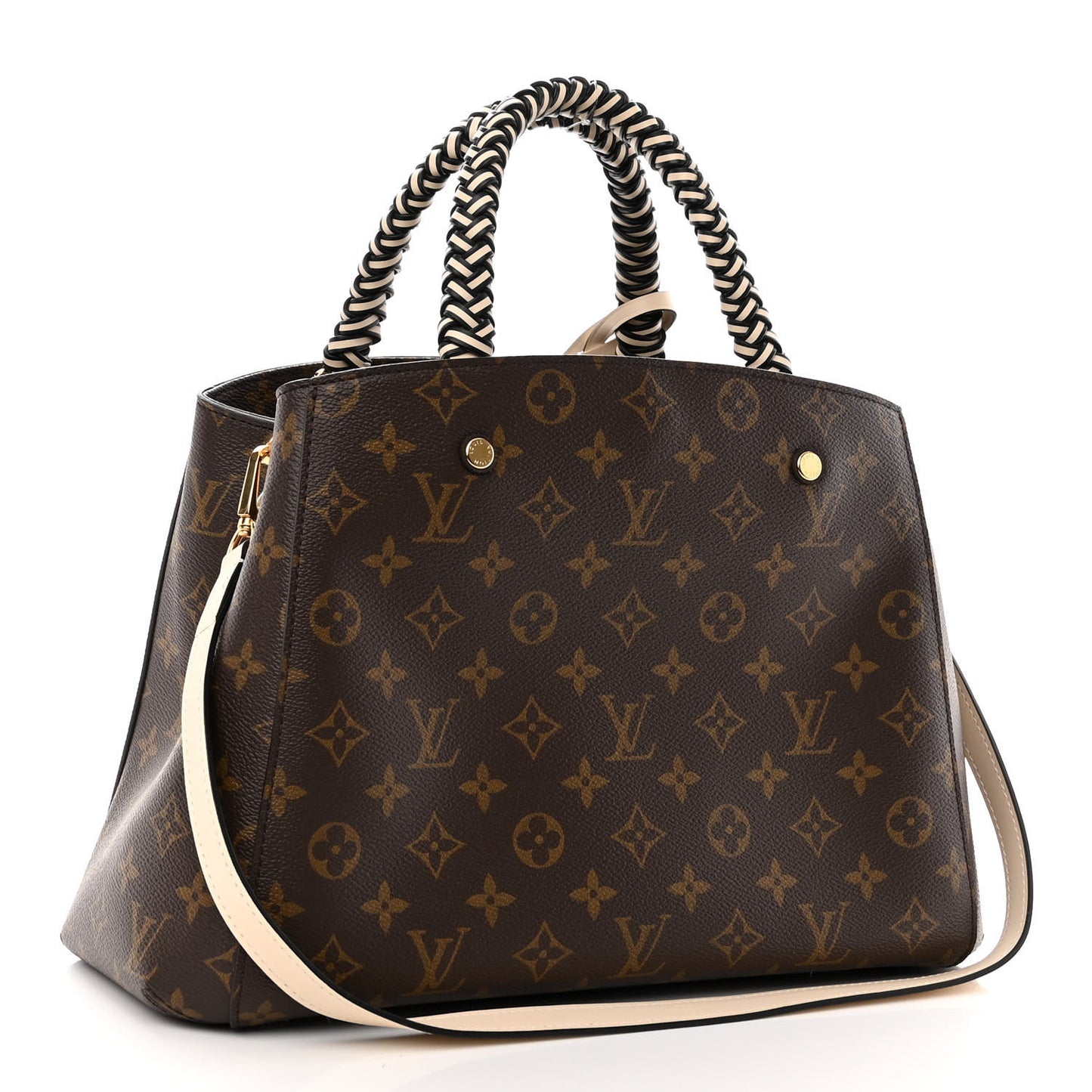 Monogram Braided Montaigne MM Creme Beige
