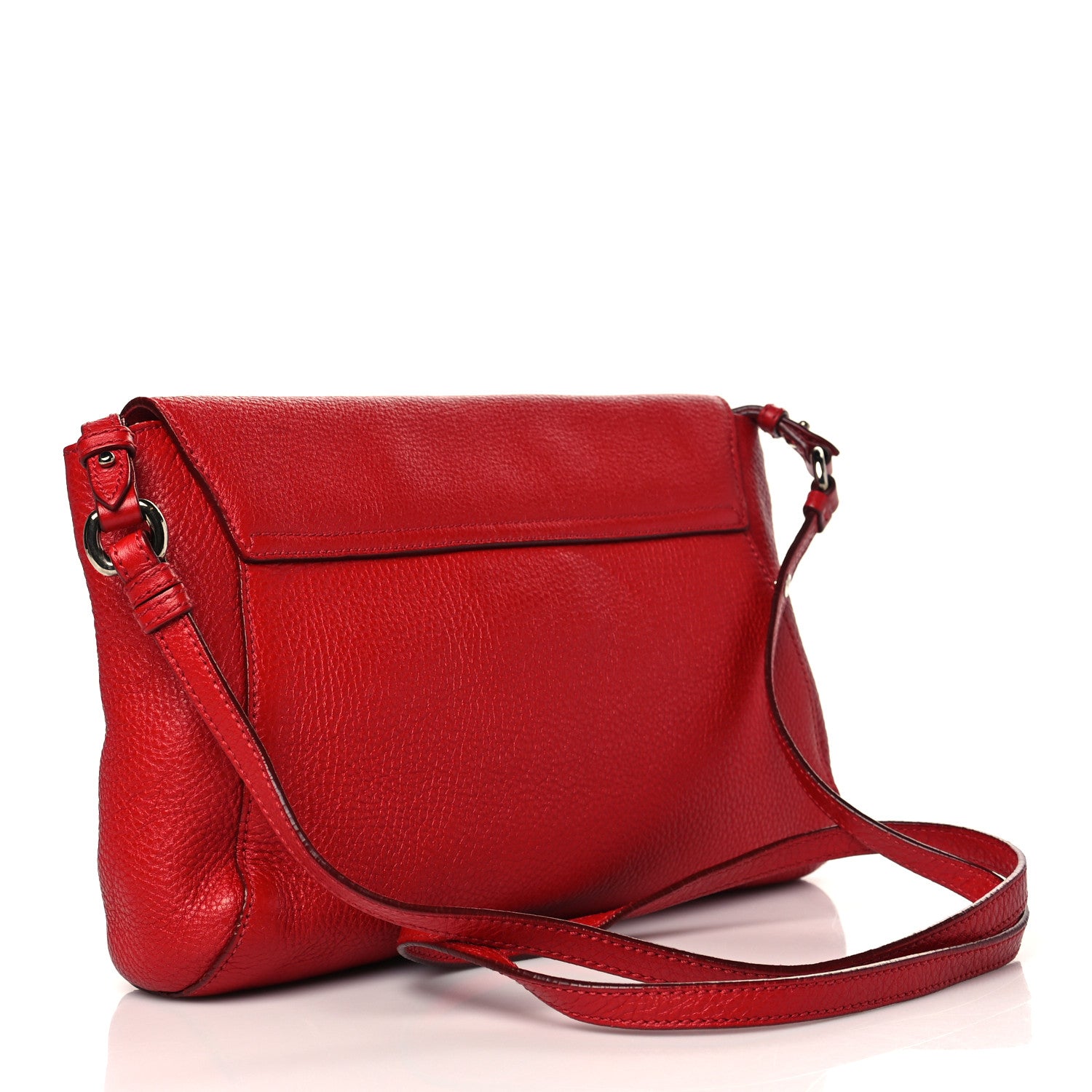 Salvatore Ferragamo Calfskin Gancini Crossbody Red 3 of 10