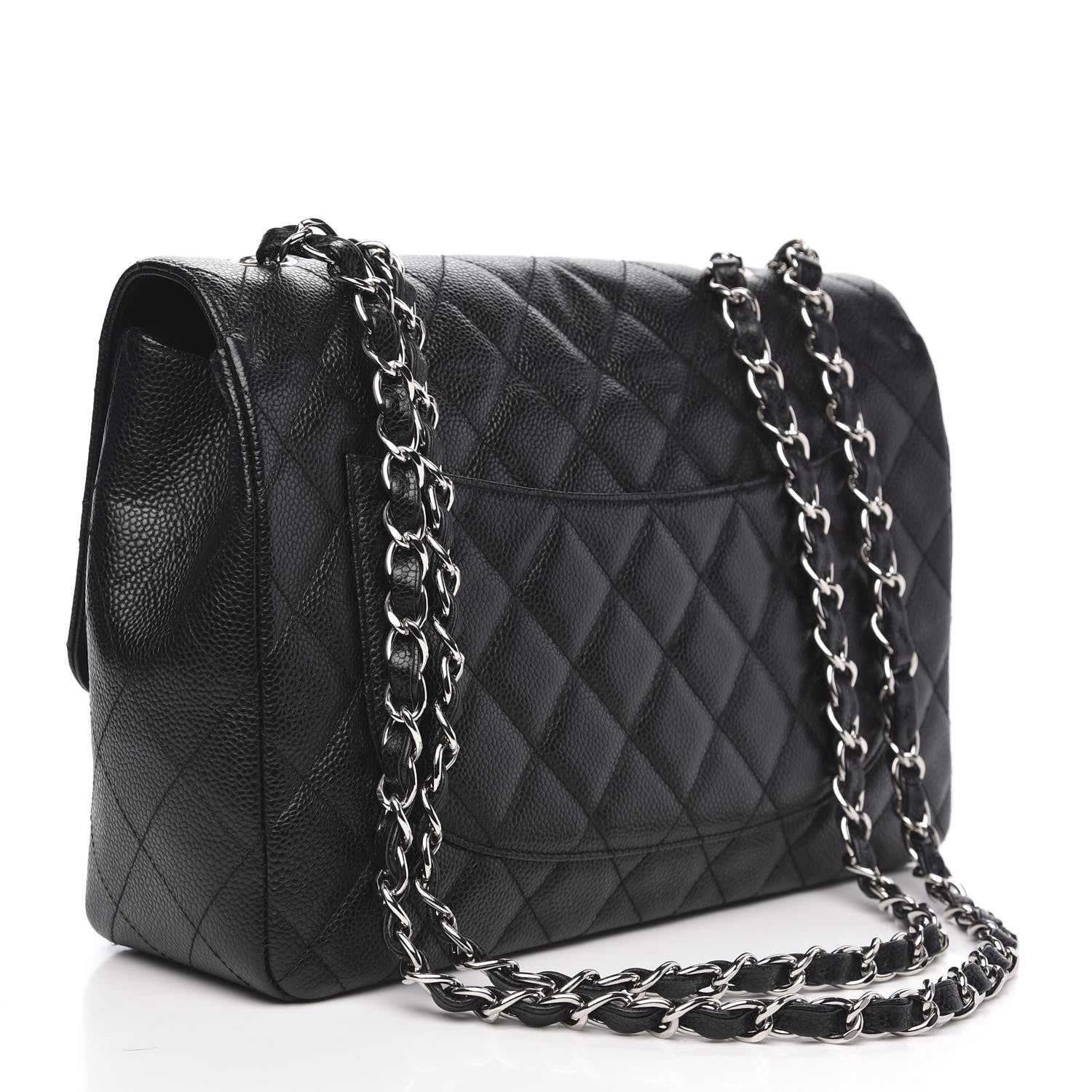 Chanel Caviar Quilted Jumbo Single Flap Black 3 of 12