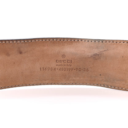 Gucci Calfskin Web Interlocking G Belt 90 36 Navy 3 of 8