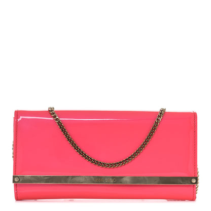 Jimmy Choo Patent Milla Wallet on Chain Pink 1 of 11