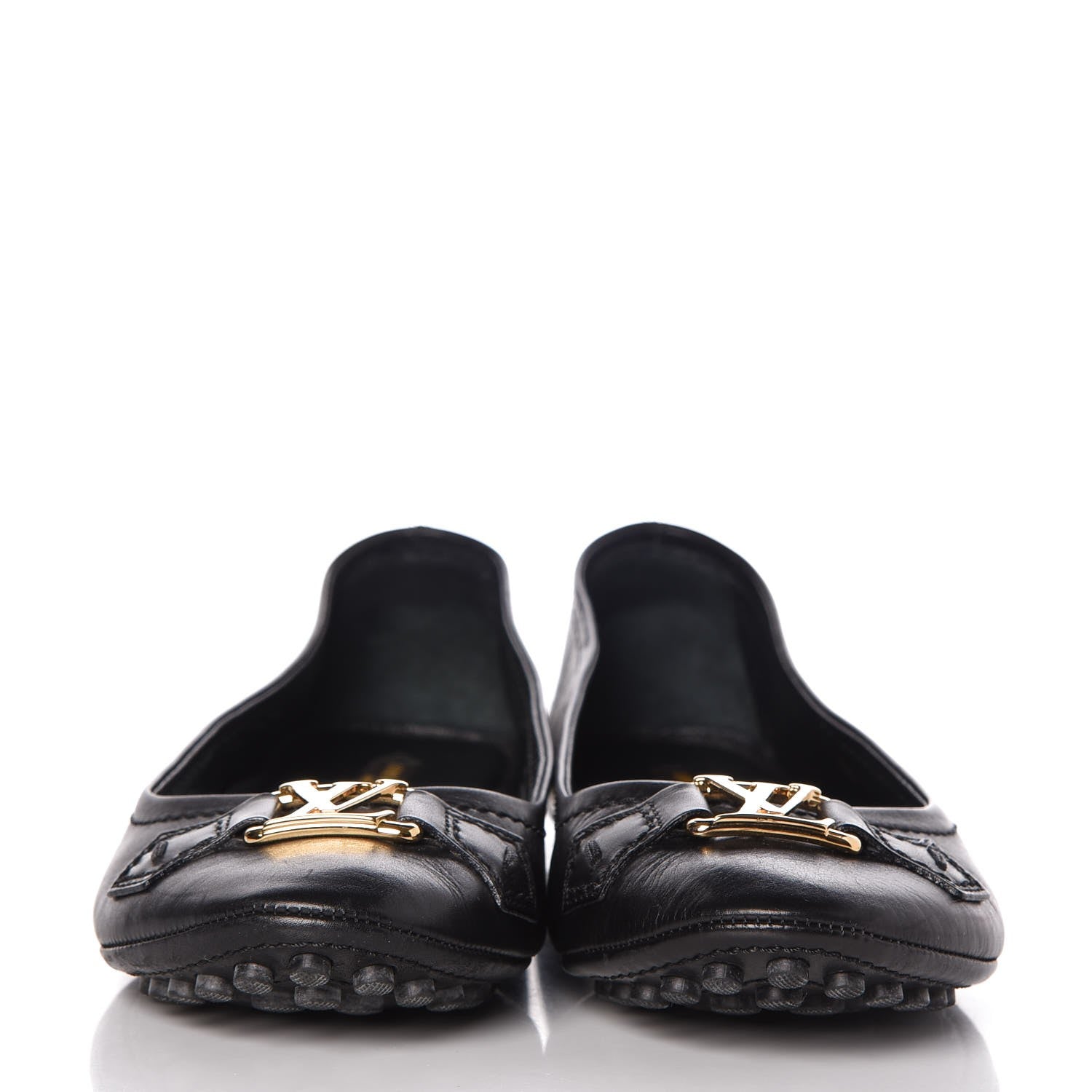 Louis Vuitton Calfskin Oxford Ballerina Flats 38 Black 2 of 10