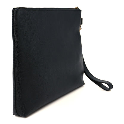 Gucci Pebbled Calfskin Logo Wristlet Black 3 of 10