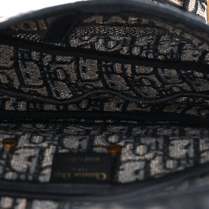 Christian Dior Oblique Embroidered Saddle Bag Blue 5 of 10