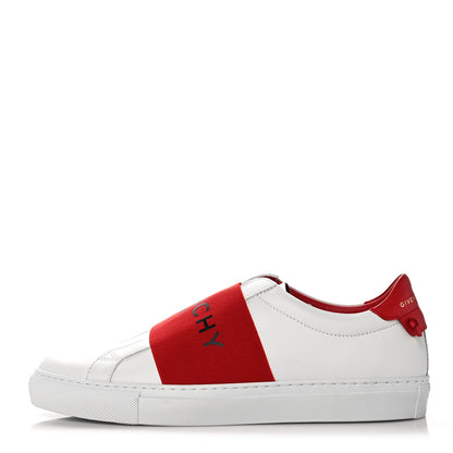 Givenchy Calfskin Band Logo Womens Urban Street Sneakers 39.5 White Red 1 of 11