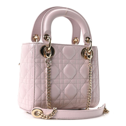 Christian Dior Metallic Lambskin Cannage Mini Lady Dior Lotus 3 of 10