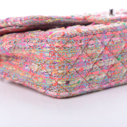 Chanel Tweed Quilted Medium Double Flap Pink 10 of 12