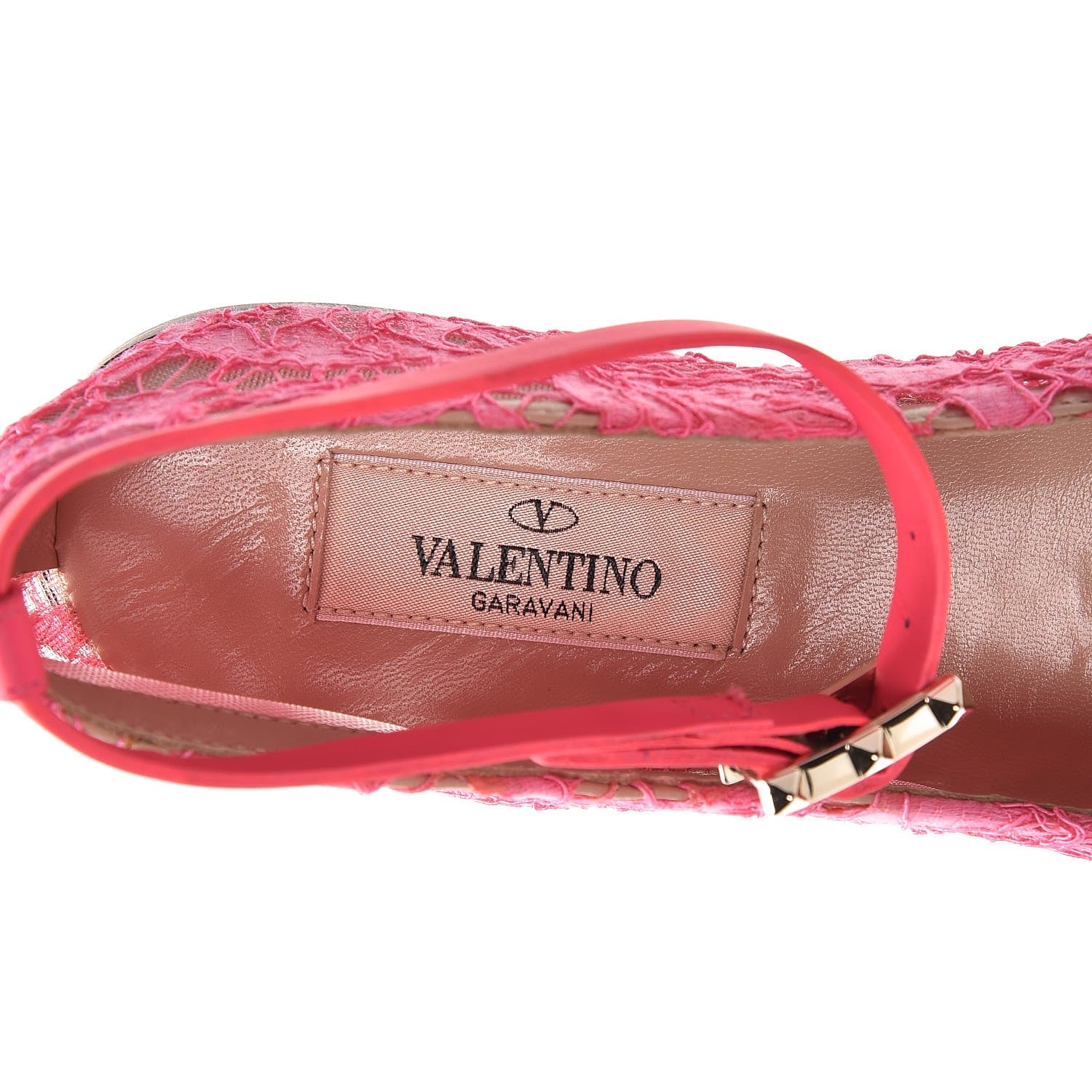 Valentino Garavani Lace Ankle Strap Ballerina Flats 37.5 Framboise 8 of 9