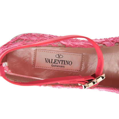 Valentino Garavani Lace Ankle Strap Ballerina Flats 37.5 Framboise 8 of 9