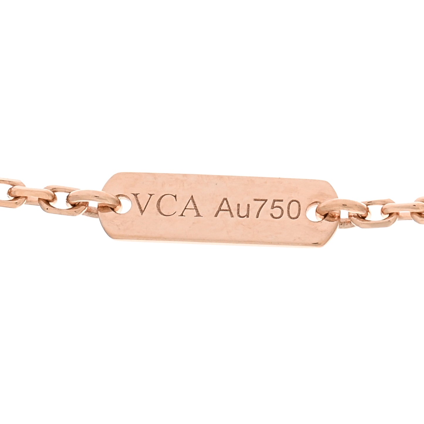 18K Rose Gold Diamond Vintage Alhambra Pendant Necklace