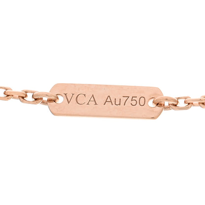 Van Cleef & Arpels 18K Rose Gold Diamond Vintage Alhambra Pendant Necklace 4 of 6