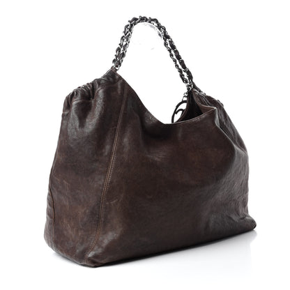 Chanel Distressed Caviar XL Coco Cabas Brown 3 of 14