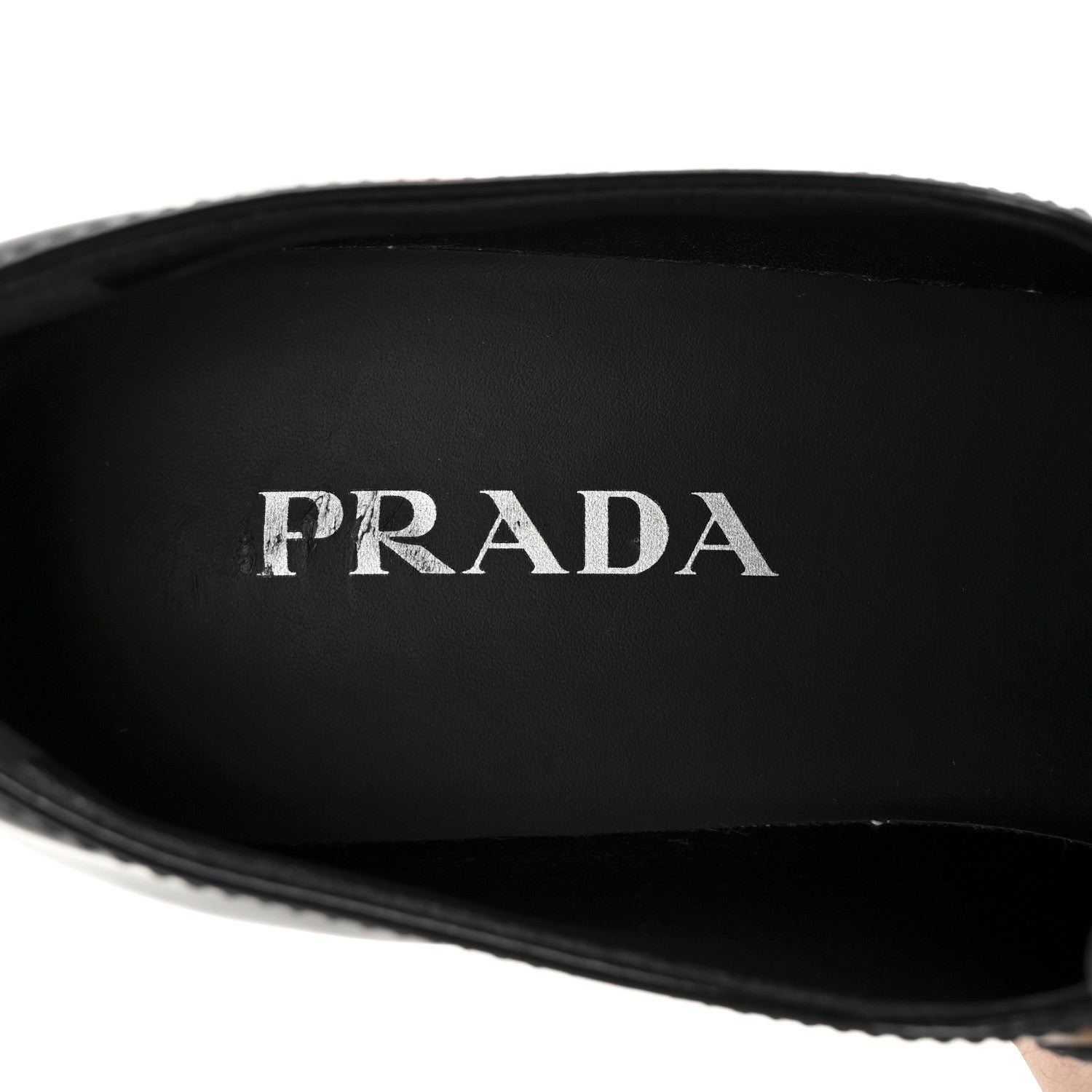 Prada Spazzolato Metal Triangle Logo 20mm Loafers 40 Black 8 of 9