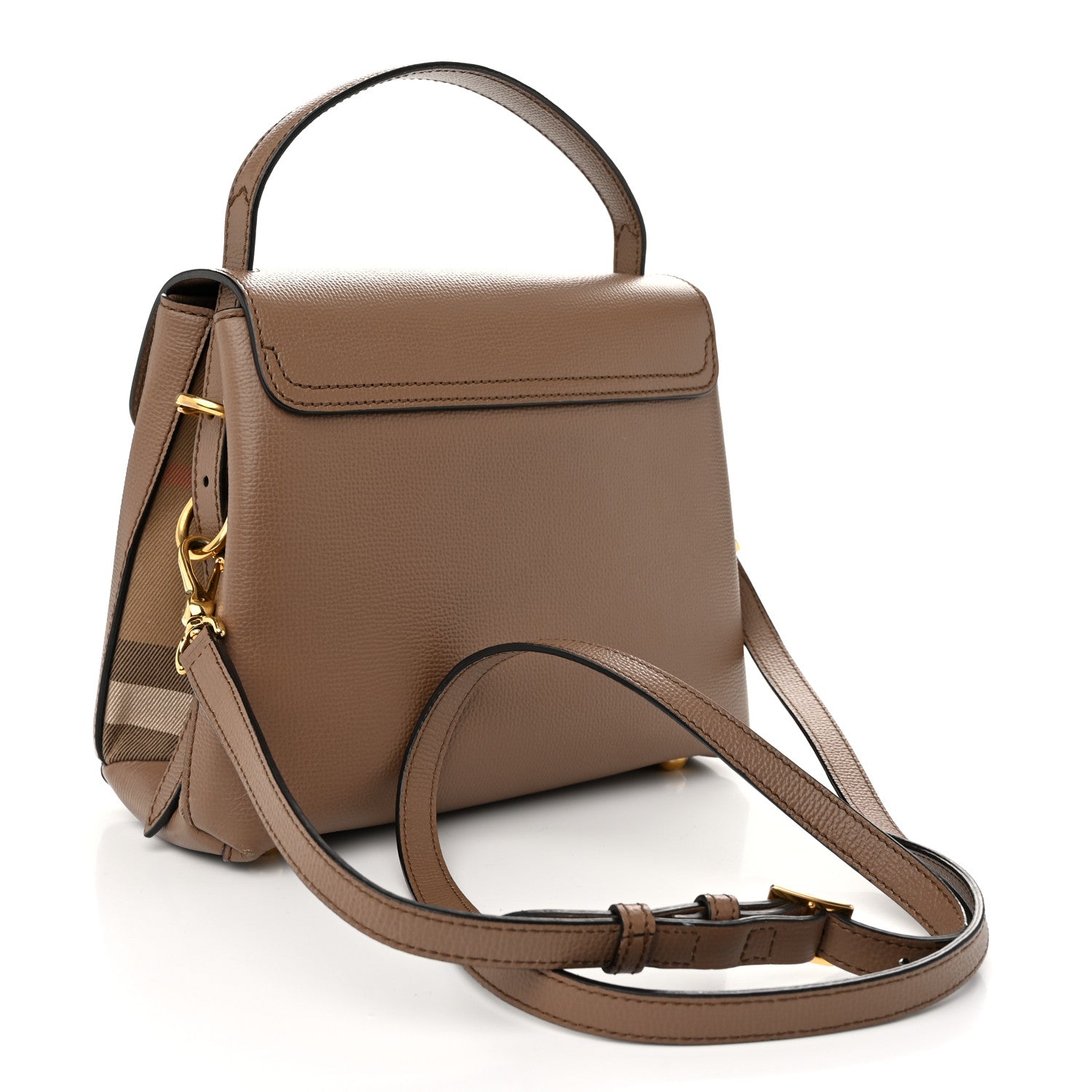 Burberry Derby Calfskin House Check Small Camberley Dark Sand 3 of 9