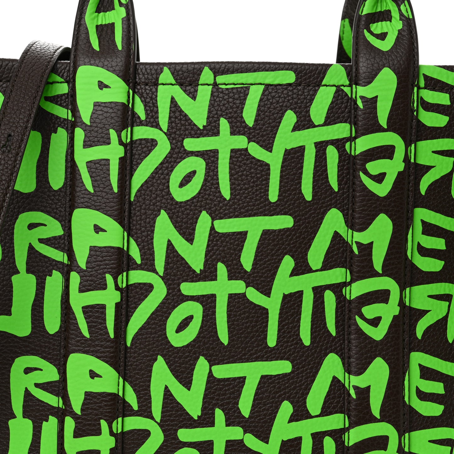 X STEPHEN SPROUSE Grained Calfskin Medium The Tote Bag Green