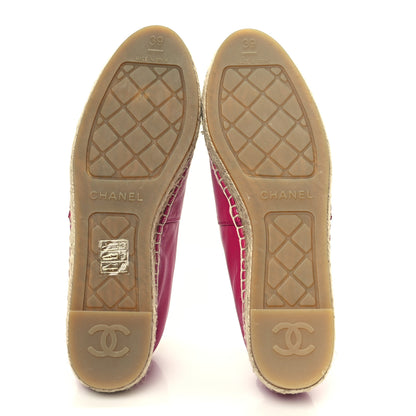 Chanel Lambskin CC Espadrilles 39 Fuchsia Black 6 of 9