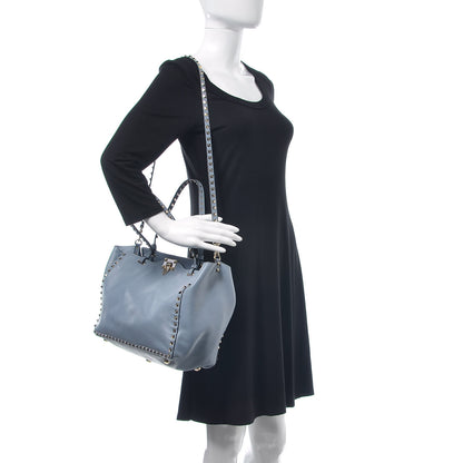 Valentino Garavani Vitello Medium Rockstud Tote London Stone 2 of 14